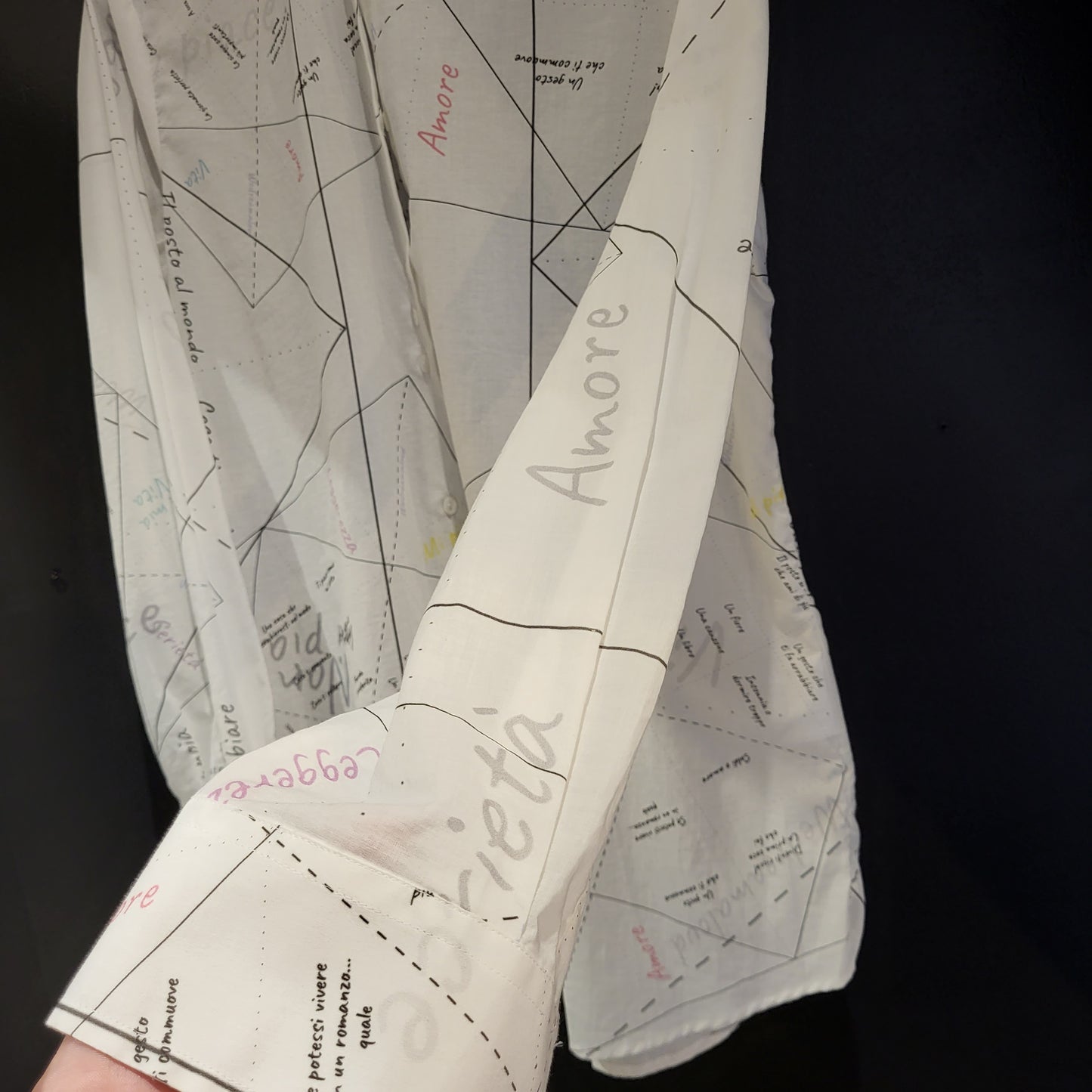 Camicia donna tessuto di design “Origami ” in bianco