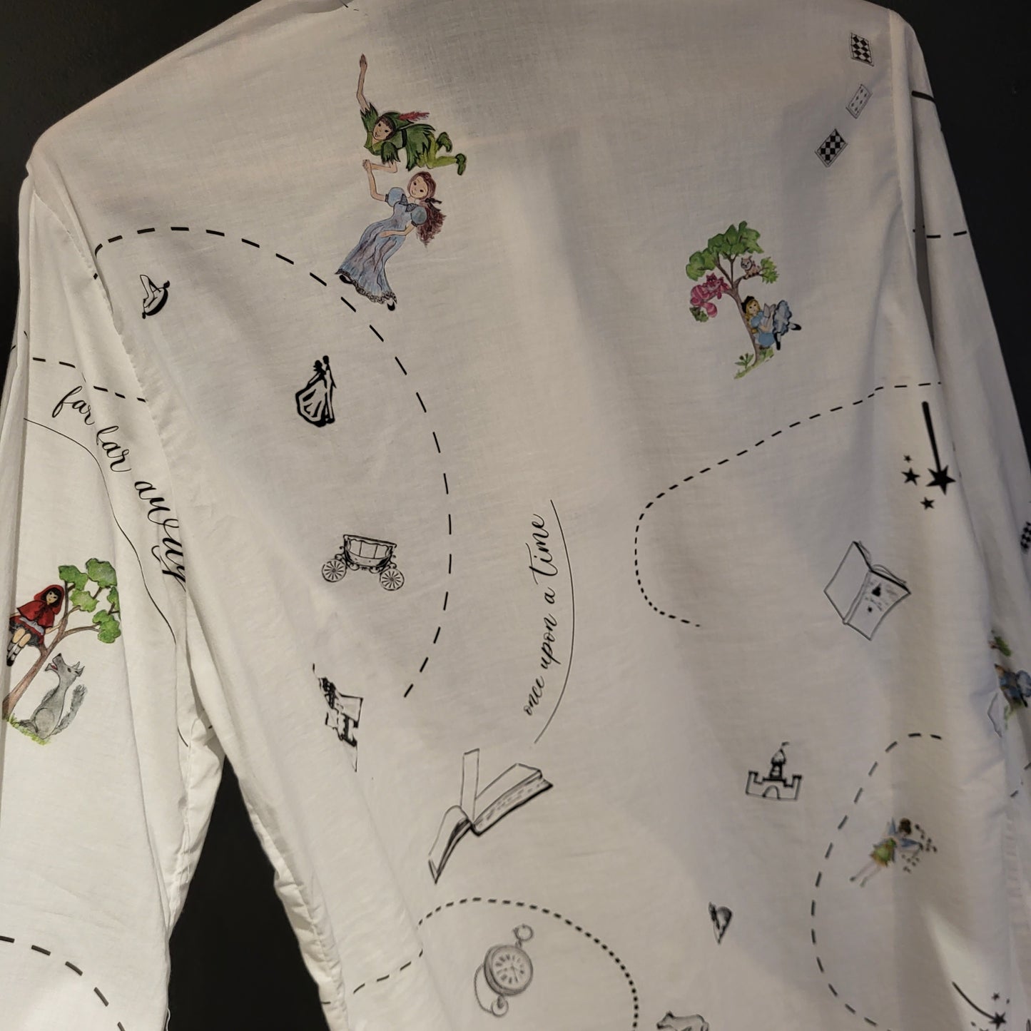 Camicia donna tessuto di design “Fairytales” in bianco