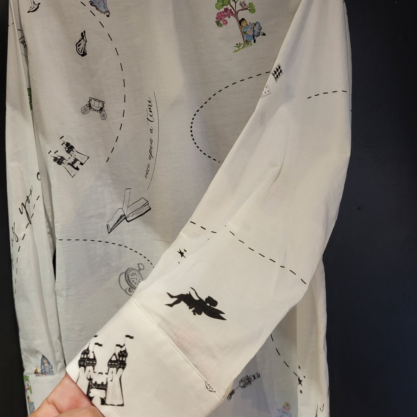 Camicia donna tessuto di design “Fairytales” in bianco