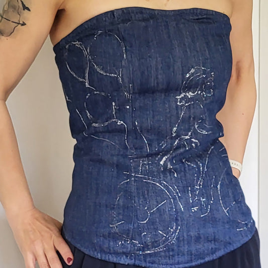 Bustier in jeans elasticizzato "Clara"