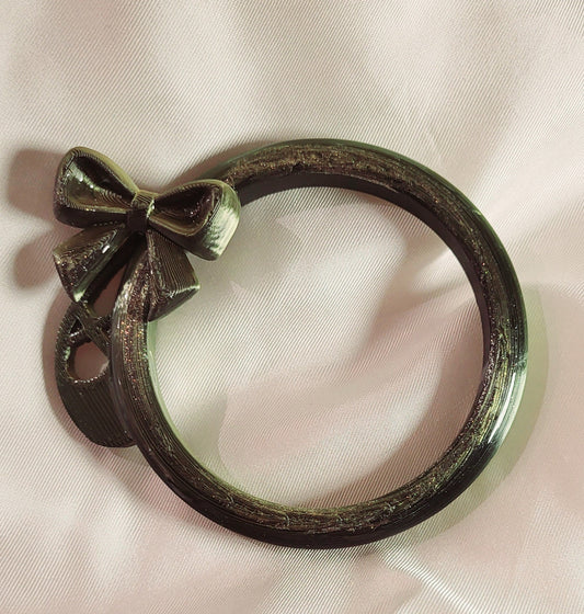 Bracciale 3D in filamento PLA seta Oro/Nero - Rifinito in Resina e brillantini