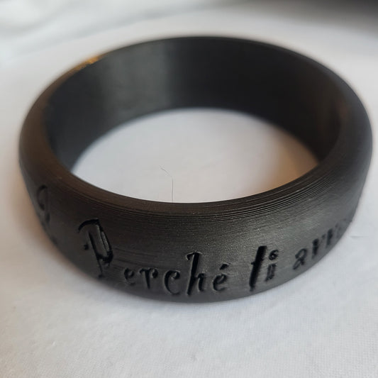 Bracciale 3D "Frase Lupo" in filamento PLA metal nero