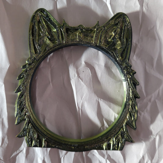 Bracciale 3D "Lupo" in filamento PLA seta - Rifinito con resina e brillantini